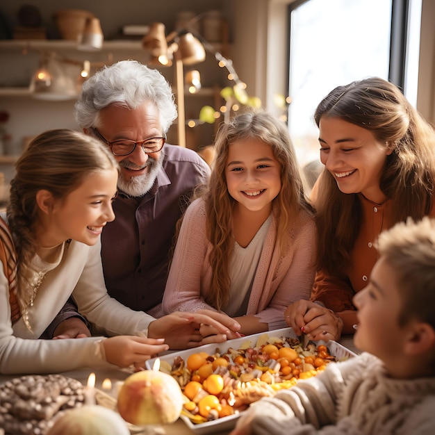 Cornice di generazioni grate Testimonianza dell'idea progettuale intergenerazionale della festa del Ringraziamento 1