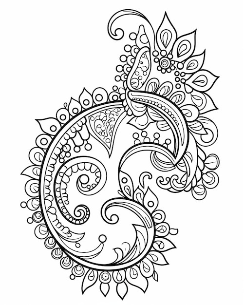 Cornice di henna indiana fatta a mano