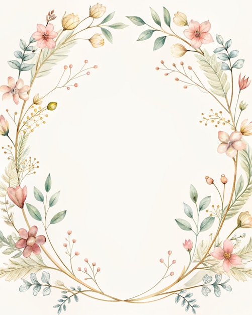 cornice di invito con fiori delicati