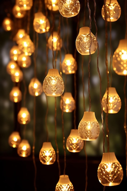 Cornice di luci a corda luminose per lanterne Crea un'ambientazione magica per un'idea creativa di Capodanno