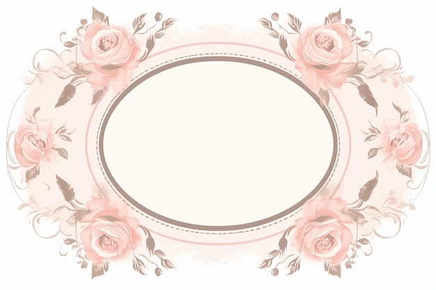 Cornice di rose rosa su sfondo bianco