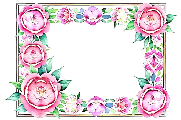 cornice di rose selvatiche in stile acquerello nome completo