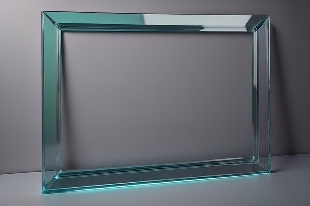 Cornice di vetro su uno sfondo di colore solido ai generativo