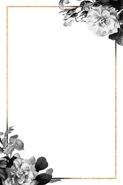 Cornice dorata con elementi di design a rosa nera