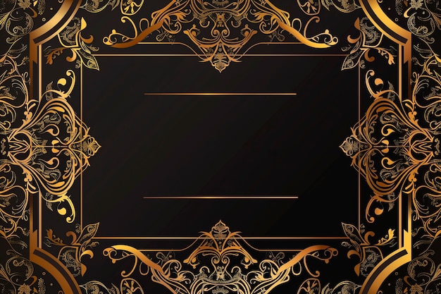cornice dorata con sfondo nero e bordo dorato