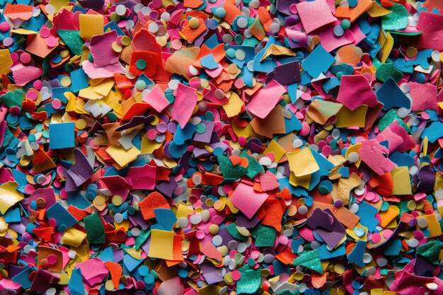 Cornice fatta di confetti colorati