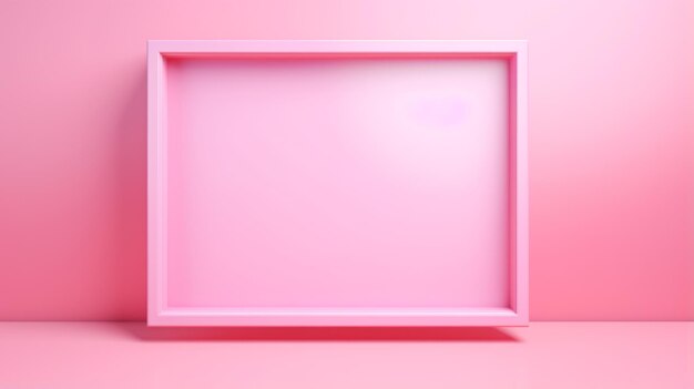 Cornice geometrica astratta creativa rosa Supporto fotorealistico strutturato Superficie luminosa astratta Sfondo geometrico orizzontale Ai generato Cornice per foto con spazio di copia