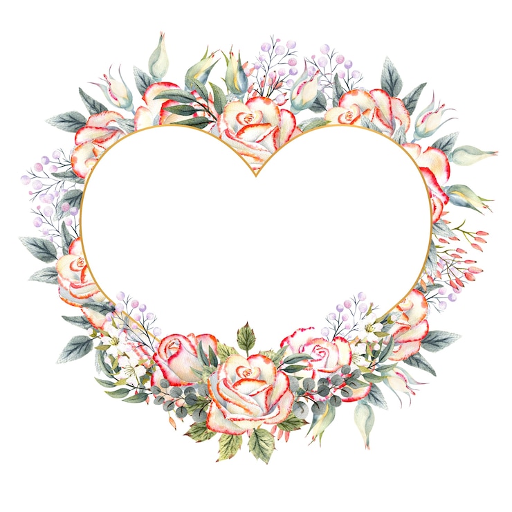 Foto cornice geometrica dorata con un mazzo di rose bianche con foglie, ramoscelli decorativi e bacche su sfondo bianco isolato. illustrazione ad acquerello per loghi, inviti, biglietti di auguri, ecc.