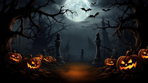 cornice halloween cornice in legno illustrazione halloween Ai generata ad alta risoluzione illustrazione Halloween su sfondo bianco