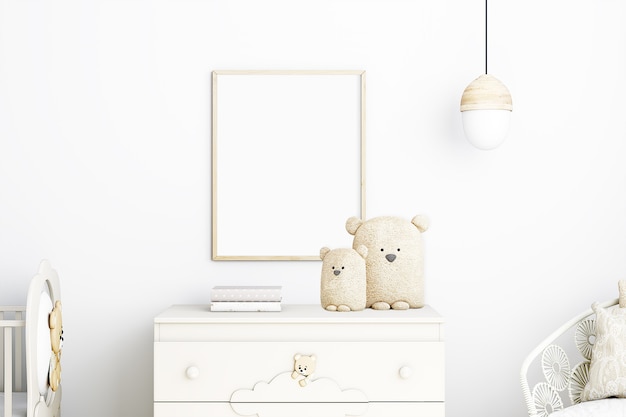 Cornice mockup bambini boho e orso plus