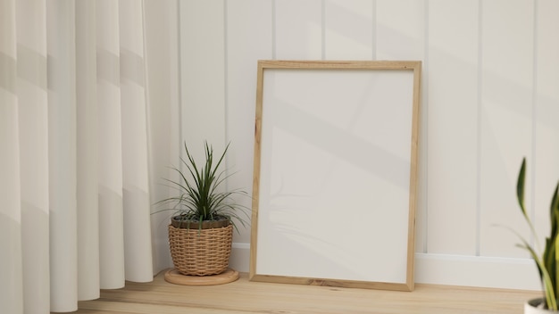 cornice per mockup dal design minimale e accogliente per la visualizzazione del prodotto rendering 3d