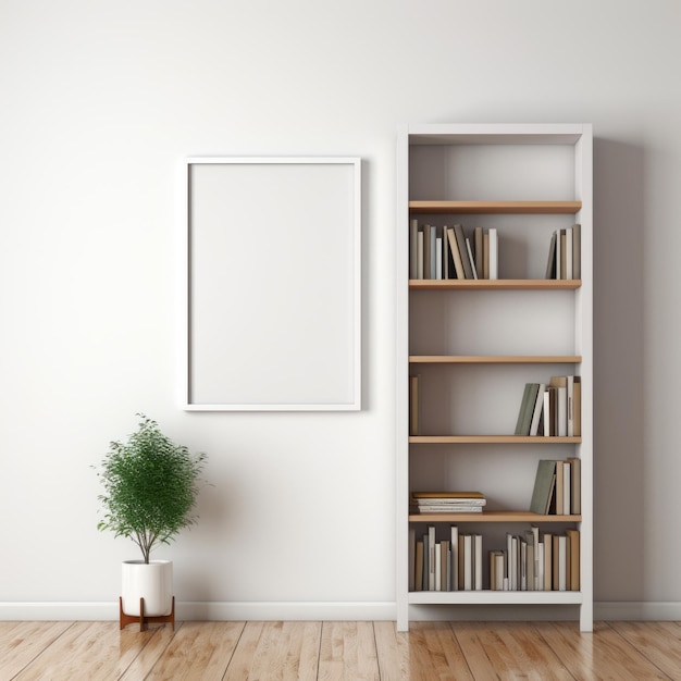 Cornice per ritratti di librerie minimalistiche per un'elegante decorazione a parete