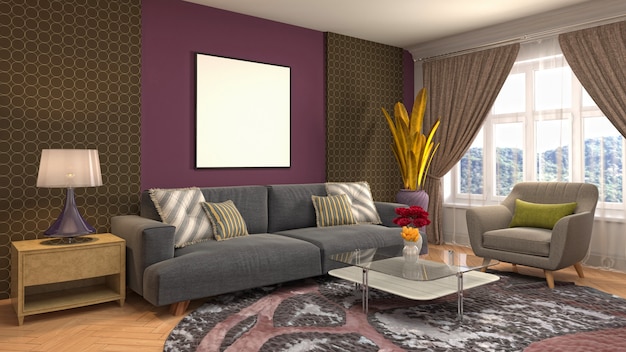 Cornice poster illustrazione sfondo interni