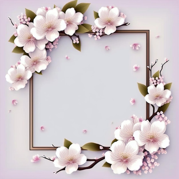 Cornice quadrata Sakura Cherry Blossom - AI generativa