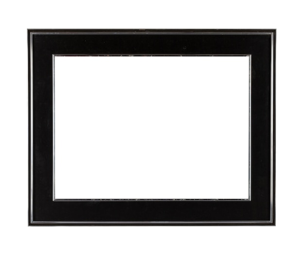 Cornice quadrata spessa nera per pittura o immagine isolata su sfondo bianco