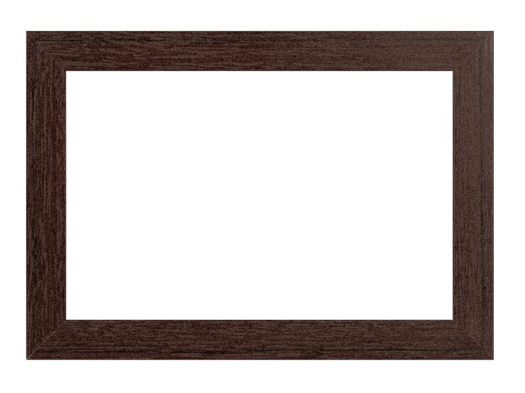 cornice rettangolare in legno per pittura e fotografia isolata su sfondo bianco