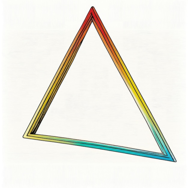 Cornice triangolo vuoto su sfondo bianco