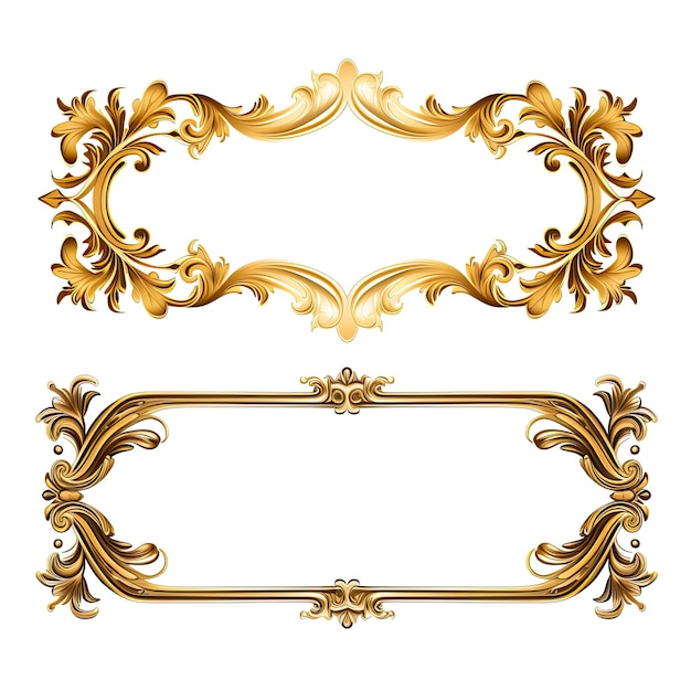 Cornice vintage di lusso in oro su sfondo nero Illustrazione vettoriale per il tuo design