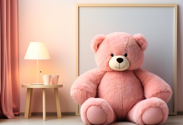 cornice vuota e peluche di peluche