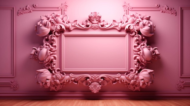 Cornice vuota rosa 3d