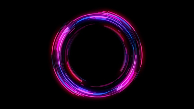 Cornici cerchio colorato incandescente impostato cerchio di tecnologia di sfondo