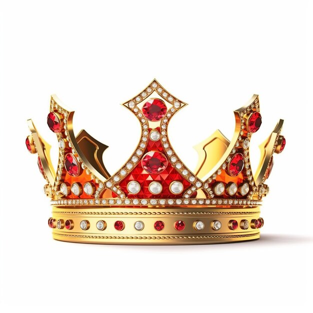 Corona d'oro reale con pietre preziose e gioielli Corona del principe Corona del re Generativo ai