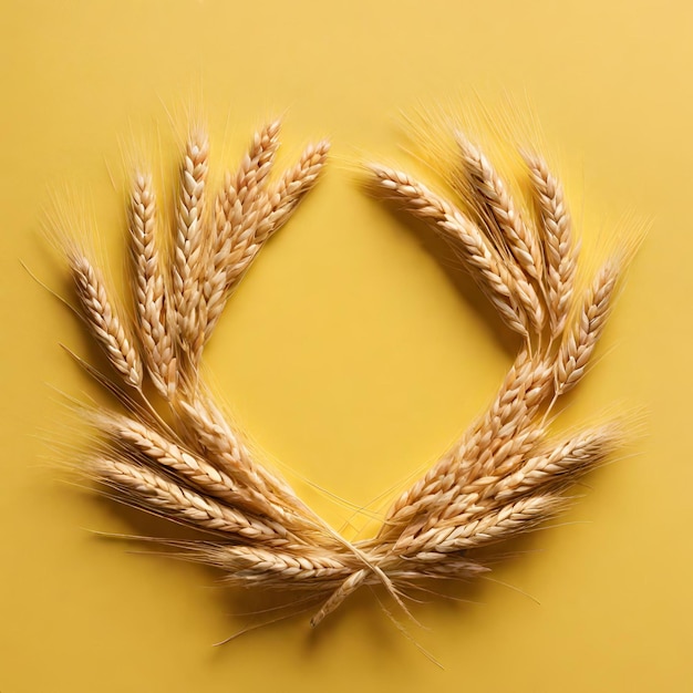 Corona di grano su sfondo giallo