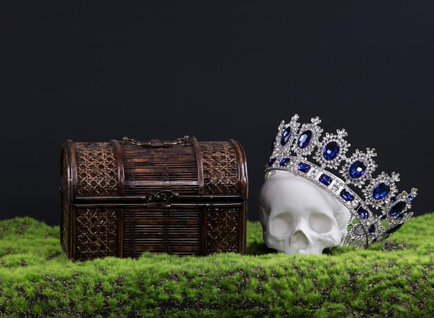 corona e petto antichi del cranio