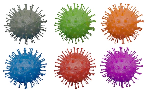 Corona virus impostato per il design isolato su sfondo bianco con cl