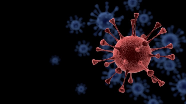 Coronavirus 3D render.