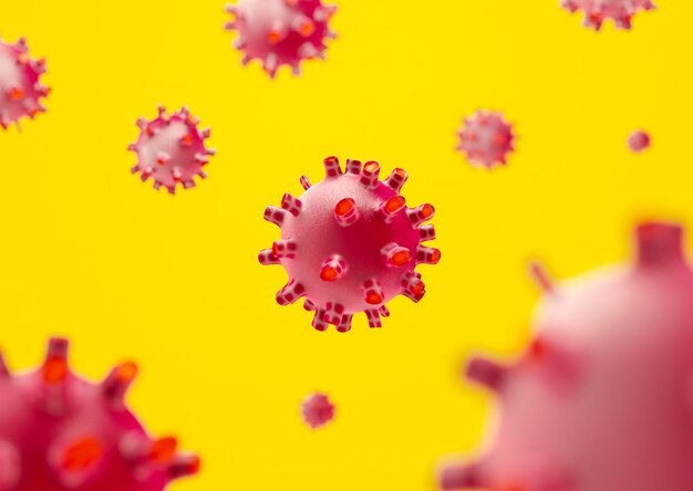 Coronavirus su uno sfondo giallo