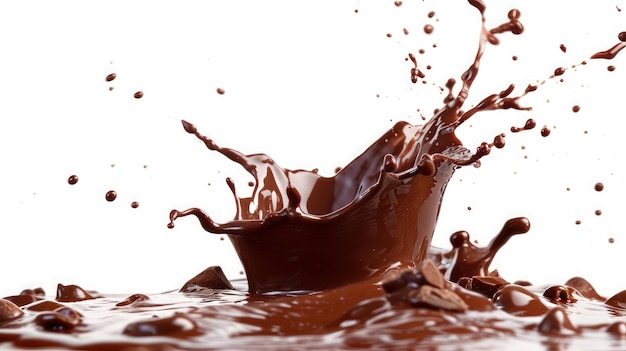 correnti di cioccolato isolate su bianco