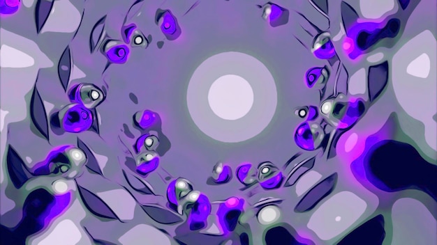 Corridoio ipnotico magico colorato rotolante perle disegno d'inclinazione nastri e sfere
