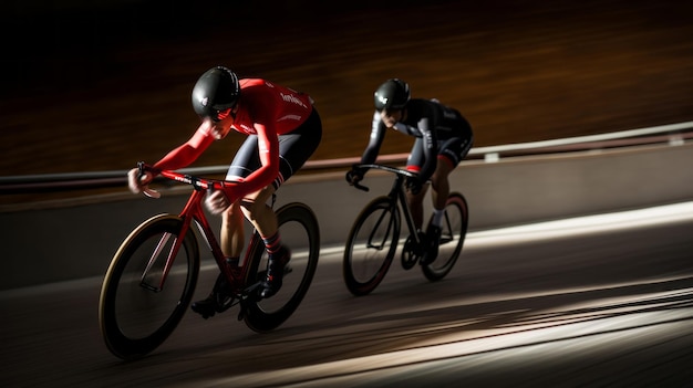 Corridore su un velodromo Gara ciclistica al velodromo Velocità estrema