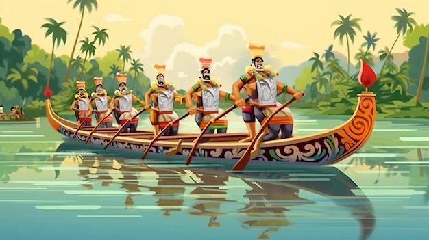 Corsa in barca di Onam Felice festival di Onam Onam Generativo ai