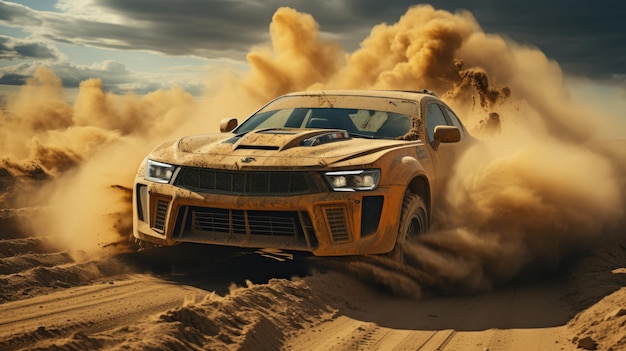 Corsa nella sabbia del deserto competizione corsa sfida deserto