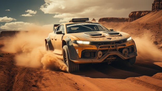 Corsa nella sabbia del deserto competizione corsa sfida deserto