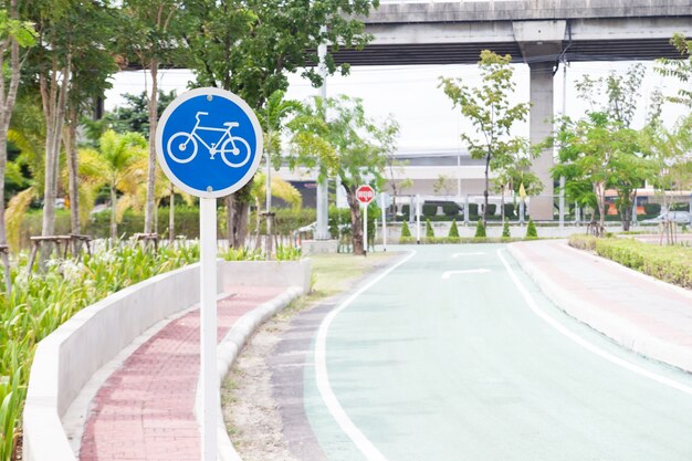 Corsia di bicicletta nel parco