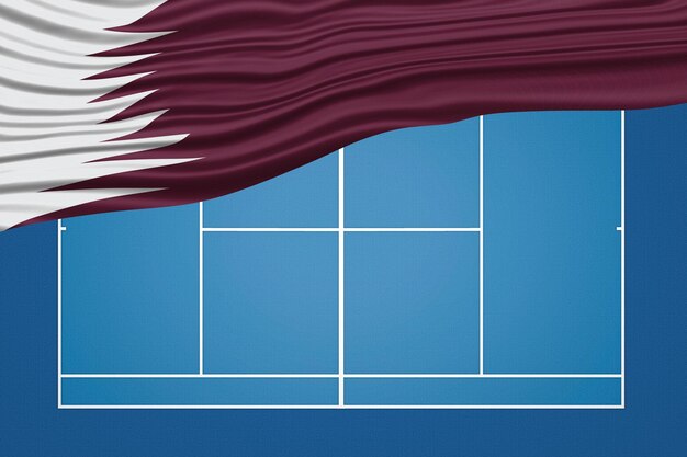 Corte da tennis a bandiera ondulata del Qatar Corte dura