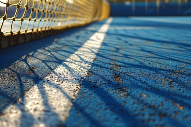 Corto da tennis con ombra e IA generativa di rete