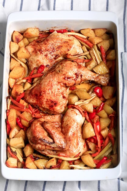 Cosce di pollo al forno con verdure nutrizione gourmet