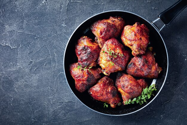 Cosce di pollo alla griglia in padella