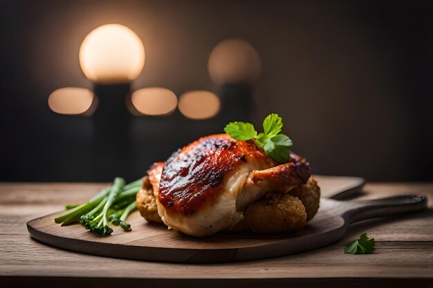 Coscia di pollo con cavolfiore al forno e prezzemolo