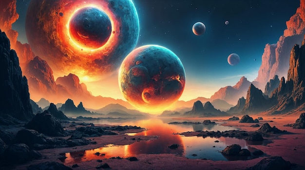 Cosmic vista: A breathtaking view of a distant planet