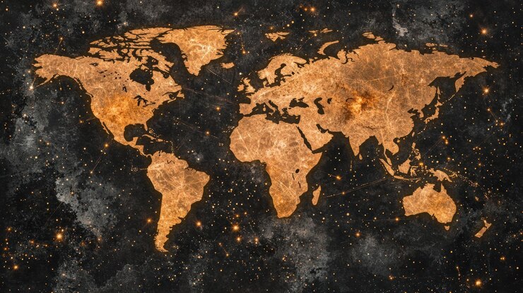Cosmic World Map A Celestial Journey Across Continents