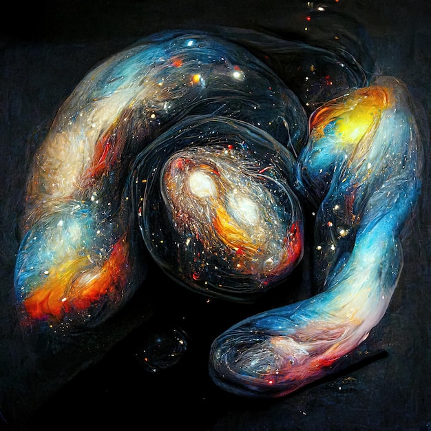 Cosmo astratto sfondo galassie universo stelle pianeti nella notte fantasia coda di fata carta da parati