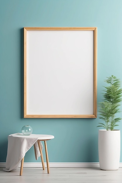 Cosmos Canvas Frame Mockup cromatico vuoto con spazio bianco vuoto per posizionare il tuo disegno