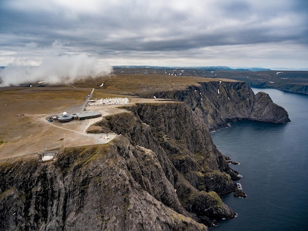 Costa del Mare di Barents Capo Nord (Nordkapp) nella fotografia aerea della Norvegia settentrionale.