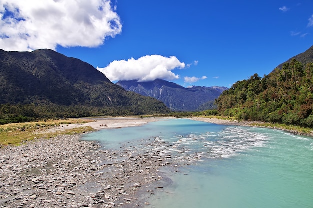 Costa occidentale dell'isola del sud in Nuova Zelanda