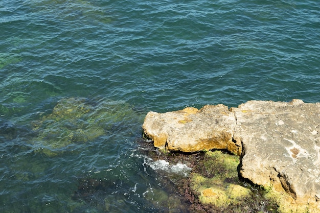 Costa rocciosa del mare o dell'oceano Costa vista mare Spazio copia acqua blu